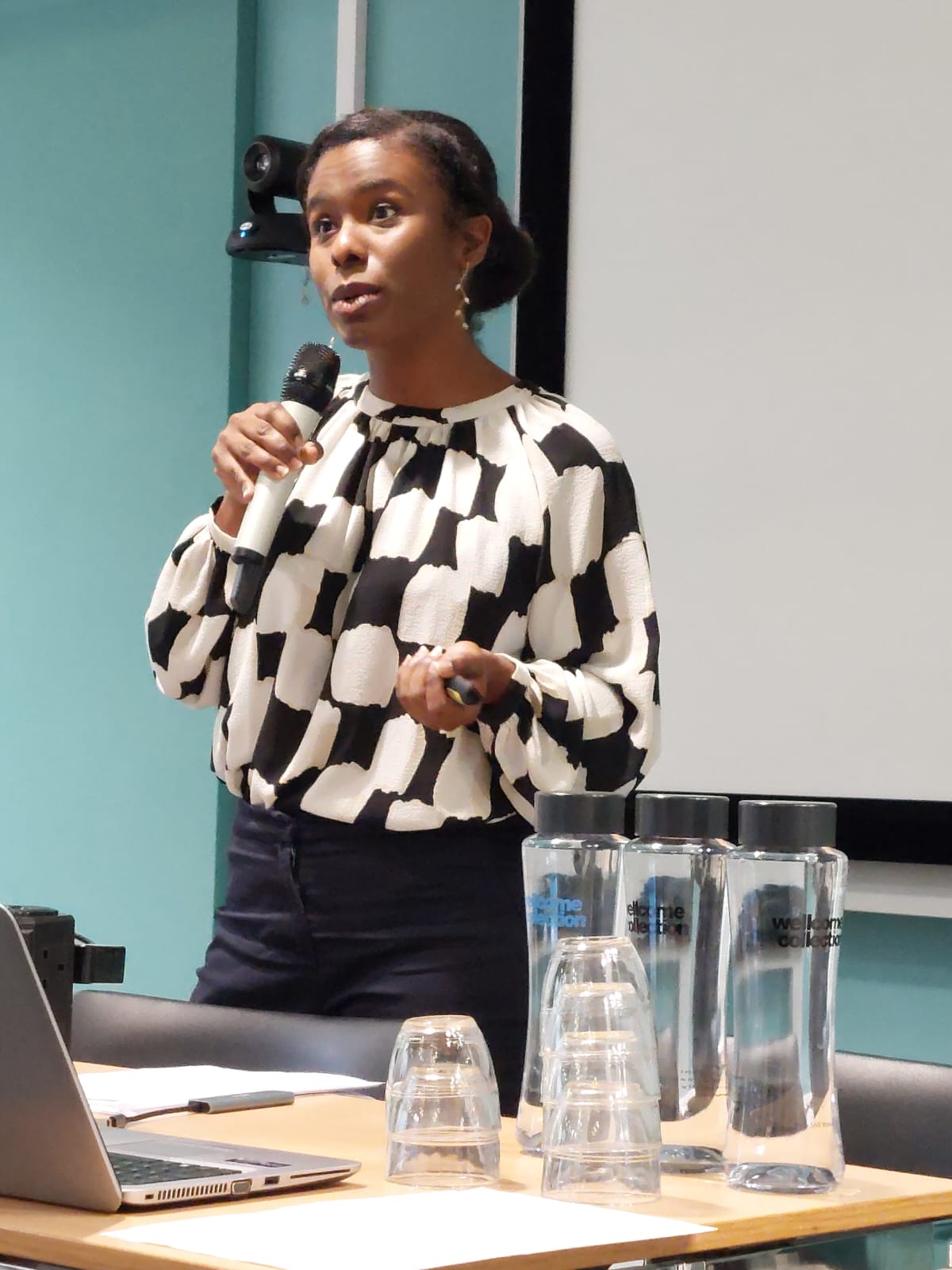 Maria Garcia speaking to an audience